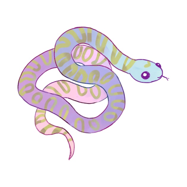 Cute watercolor snake by Mayarart