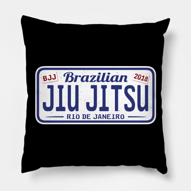 BRAZILIAN JIU JITSU - FUNNY JIU JITSU LICENSE PLATE Pillow by ShirtFace