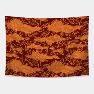 Minimalist Leaf Line Art Illustration as a Seamless Surface Pattern Design Tapestry