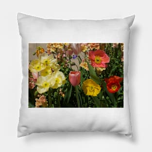 Yellow and Red Flowers Pillow