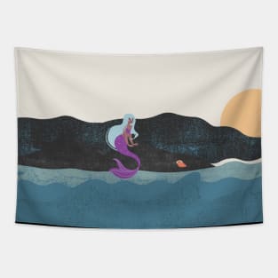 The mermaid waiting for the sun to set Tapestry