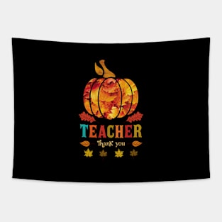 Autumn Fall season Outfit Teacher Thank you, Pumpkin design Tapestry