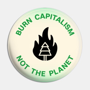 Burn Capitalism Not The Planet Pin