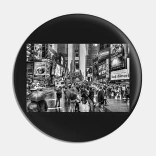 Times Square, Broadway, Black And White Pin