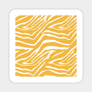 Zebra Animal Print Golden Yellow and White Pattern Magnet