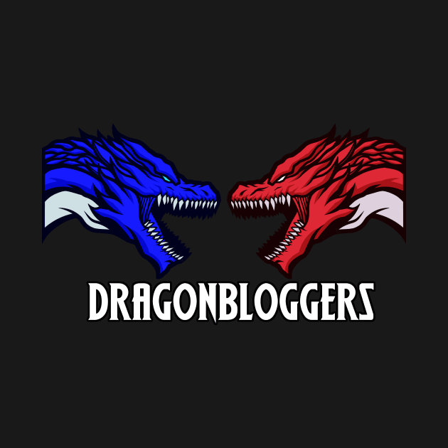 DragonBloggers Red Blue Dragon Head Shirt by Shopping Dragons