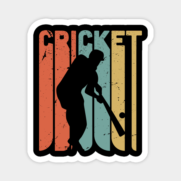 Retro cricket  / cricket lover gift idea / Cricket fan present Magnet by Anodyle
