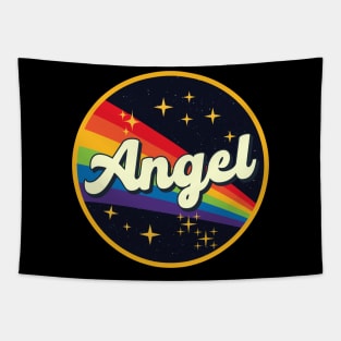 Angel // Rainbow In Space Vintage Style Tapestry