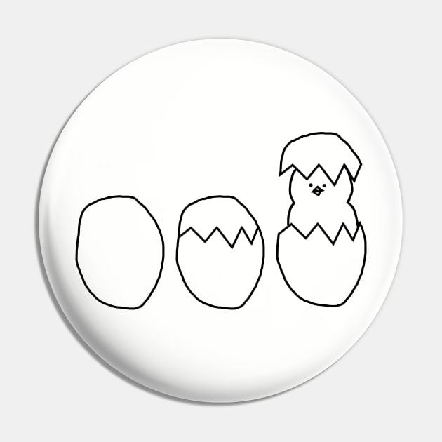 Easter Eggs with a Baby Chick Outline Pin by ellenhenryart