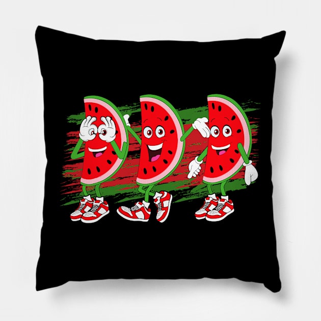 Watermelon Griddy Dance Funny Christmas In July Pillow by StarMa