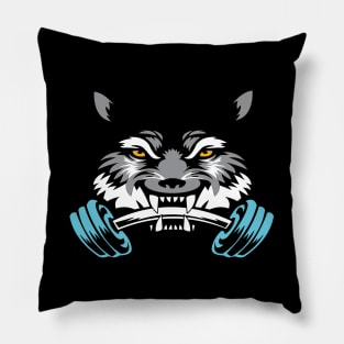 Wolf sport and fitness lovely blend drawing cute cool colorful Pillow