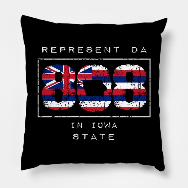 Rep Da 808 in Iowa State by Hawaii Nei All Day Pillow by hawaiineiallday