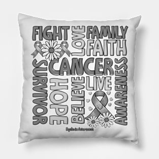 Dyslexia Awareness - Fight love survivor ribbon Pillow