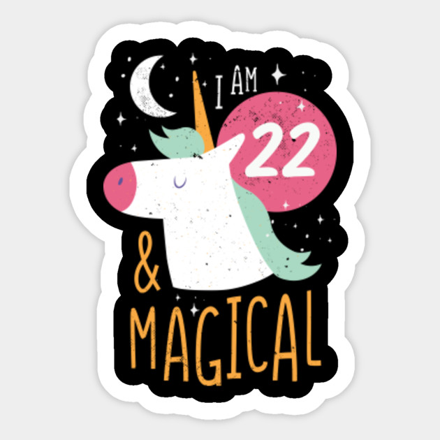 22nd Birthday Girl Unicorn Gift Daughter 22nd Birthday Sticker Teepublic