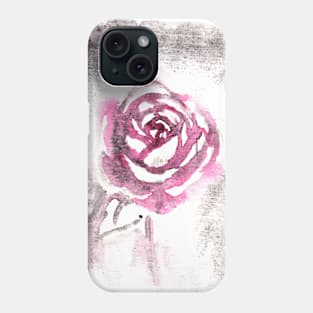 red red watercolor rose Phone Case