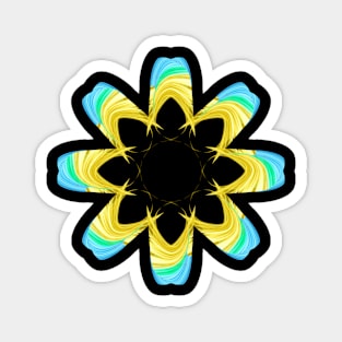 Yellow and blue mandala Magnet