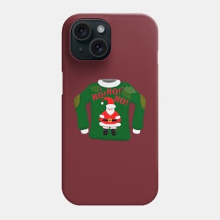 Tacky Christmas Sweater | Ho! Ho! Ho! Santa | Cherie's Art(c)2021 Phone Case