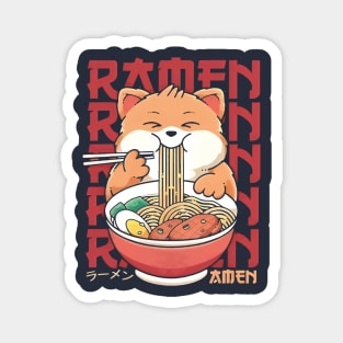 Ramen Rendezvous: Cozy Cat Delight Magnet