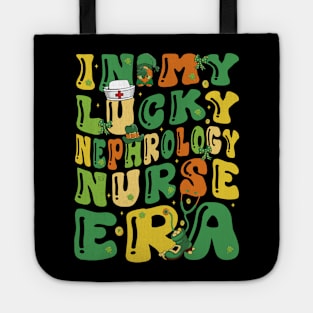 In My Lucky Nephrology Nurse Era Saint Patrick Day Groovy Tote