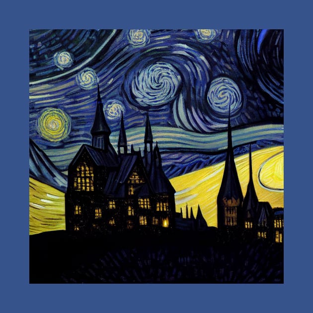 Starry Night Wizarding School Van Gogh by Grassroots Green