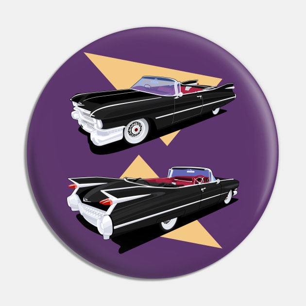 Classic Car side and black angle Pin by masjestudio