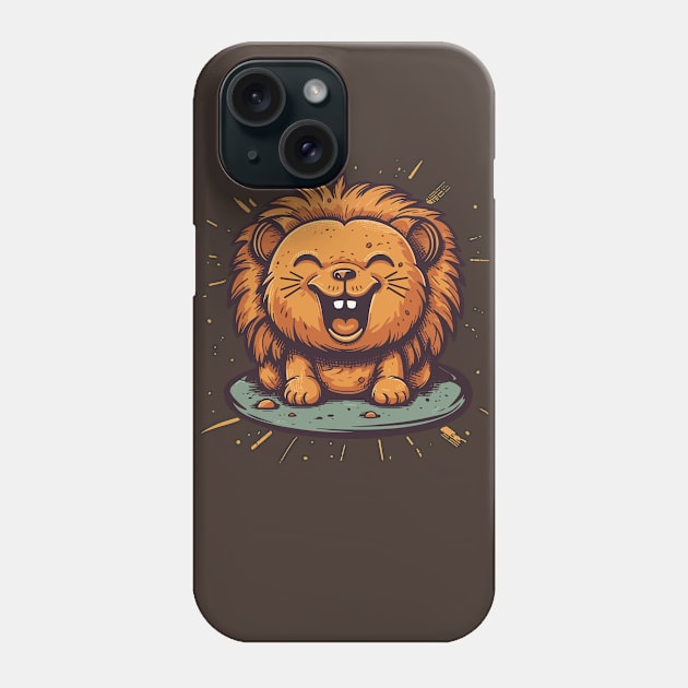 Baby happy laughting lion Phone Case by JORDYGRAPH