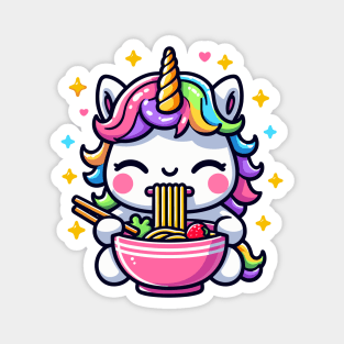 Unicorn Eating Ramen Magnet