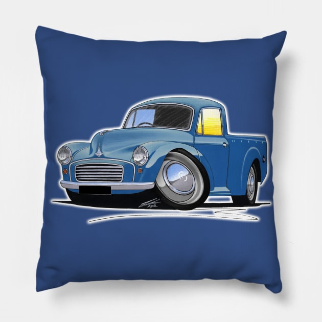 Morris Minor Pick-Up Blue Pillow by y30man5