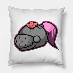 purple haired knight head vector character Pillow