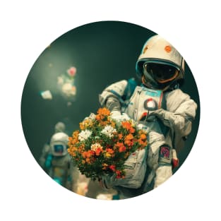 astronaut holding a bunch of flowers T-Shirt