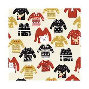 Christmas sweater pattern vintage T-Shirt