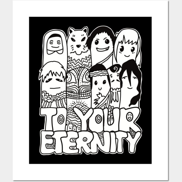 All The Characters In To Your Eternity Or Fumetsu No Anata E Anime Are  Drawn With Cool And Cute Black And White Doodles - To Your Eternity -  Posters and Art Prints