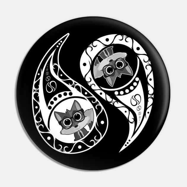 Yin-Yang Fox Nerd Pin by adamzworld