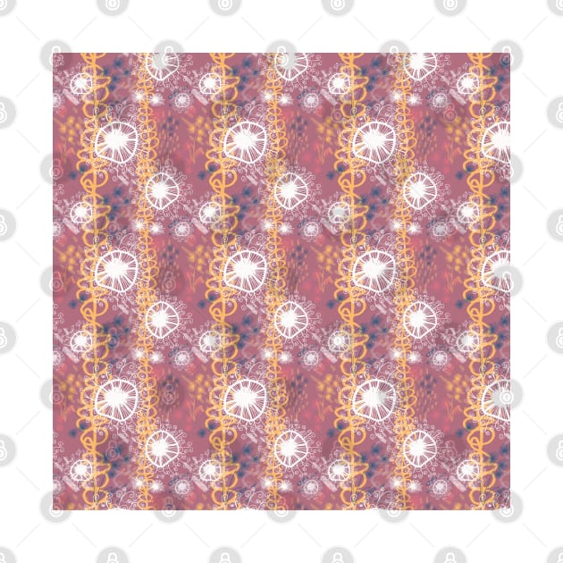 Fantasy doodle flowers on purple by Sandra Hutter Designs