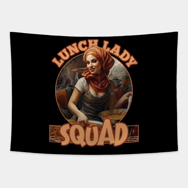 Vintage Retro Lunch Lady Squad Tapestry by DanielLiamGill