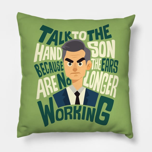 Talk to the hand Pillow by risarodil