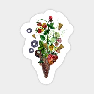 Strawberries in ice cream cone Magnet