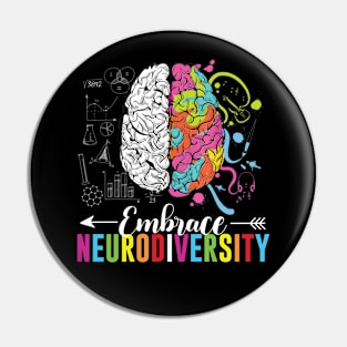 Embrace Neurodiversity Brain Pin