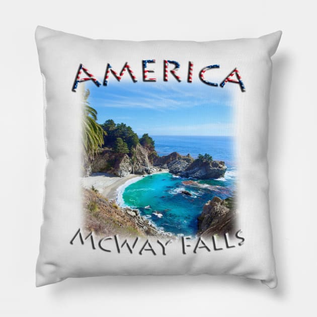 America - California - McWay Falls Pillow by TouristMerch