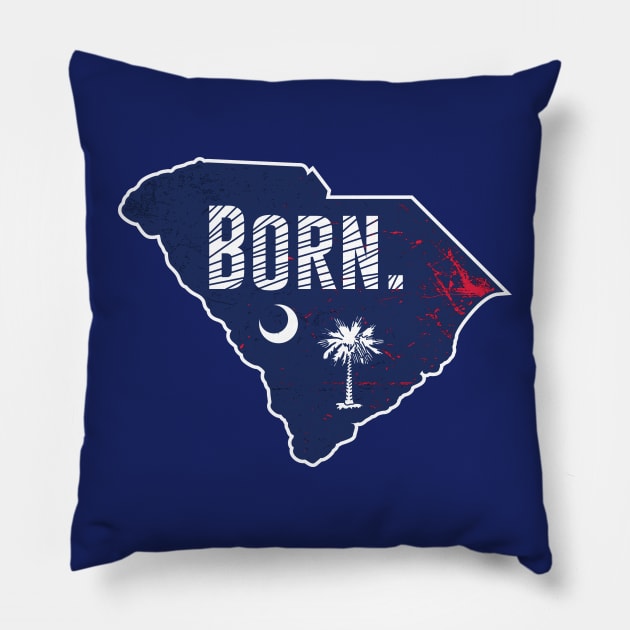 South Carolina SC born palmetto Pillow by TGKelly