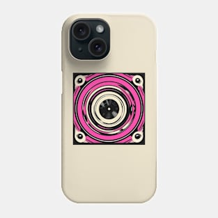 Pink Vintage Turntable Vinyl Record Graphic Phone Case