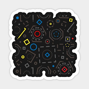 Geometric shapes and lines (black) Magnet