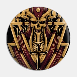 Emperor Evil Skull Art Pin