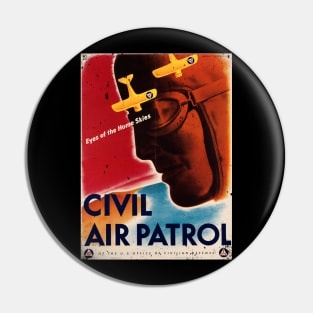 Civil Air Patrol USAF volunteers WW2 poster retro Pin