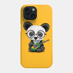 Baby Panda Playing Brazilian Flag Guitar Phone Case