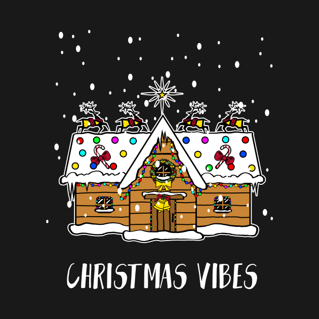 Christmas vibes Shirt Funny Santa Christmas Tshirt Boy Girl Holiday Gift Cute Family Christmas Tee by NickDezArts