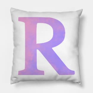 The Letter R Pink and Purple Pillow