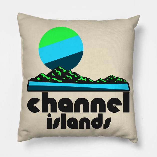 Retro Channel Islands ))(( Tourist Souvenir National Park Design Pillow by darklordpug