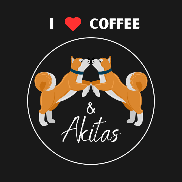 I love coffee and Akita dog black by fantastic-designs