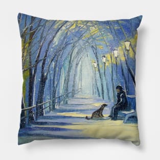 Winter evening Pillow